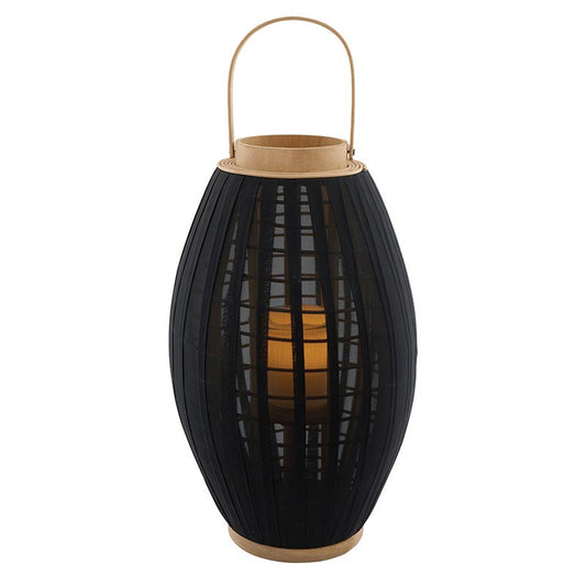 Black Round Bamboo Lantern - Medium