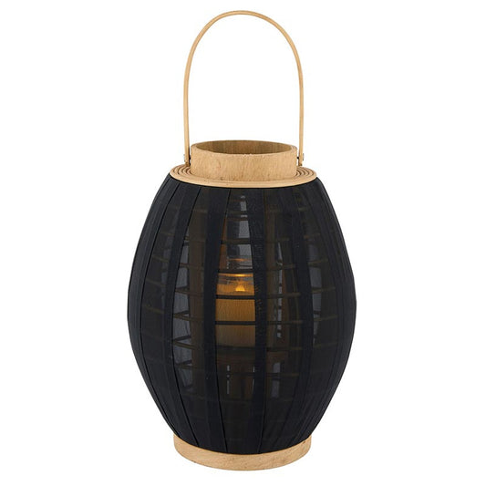 Black Round Bamboo Lantern - Small