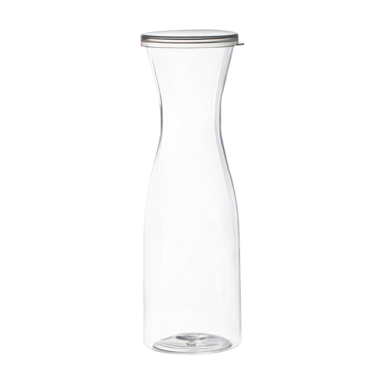 35 oz. Clear Large Disposable Plastic Wine Carafes with Lids