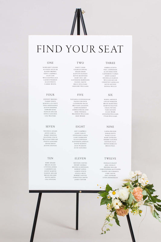 Gatorboard Find Your Seat Wedding Sign | The Lauren