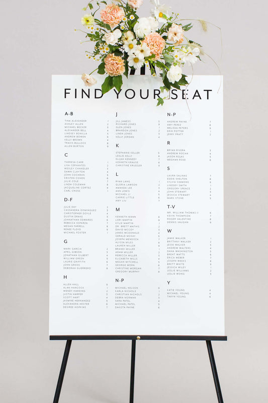Acrylic Wedding Seating Chart Sign | The Jordan