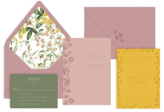 Fiori Letterpress Wedding Invitation