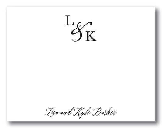 The Ampersand Block Initials Flat Note Card