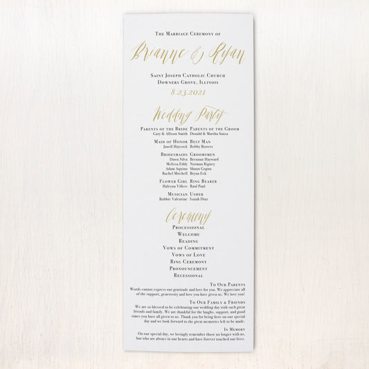 Modern Boho Flat Ceremony Programs