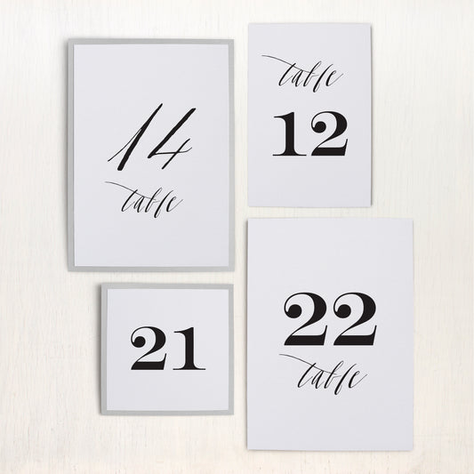 Modern Calligraphy Flat Table Numbers