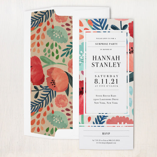 Floral Garden Surprise Party Invitations