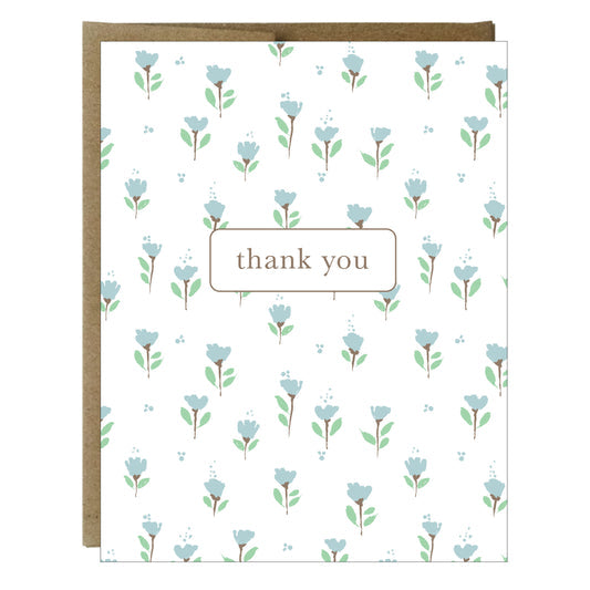 Little Flowers Patterned Thank You Greeting Card