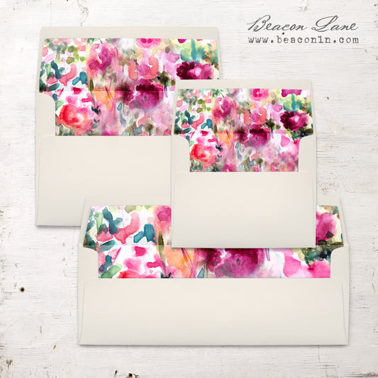 Fuchsia Abstract Envelope Liners