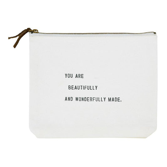 Face to Face Canvas Zip Pouch - You Are Beautifully And Wonderfully Made