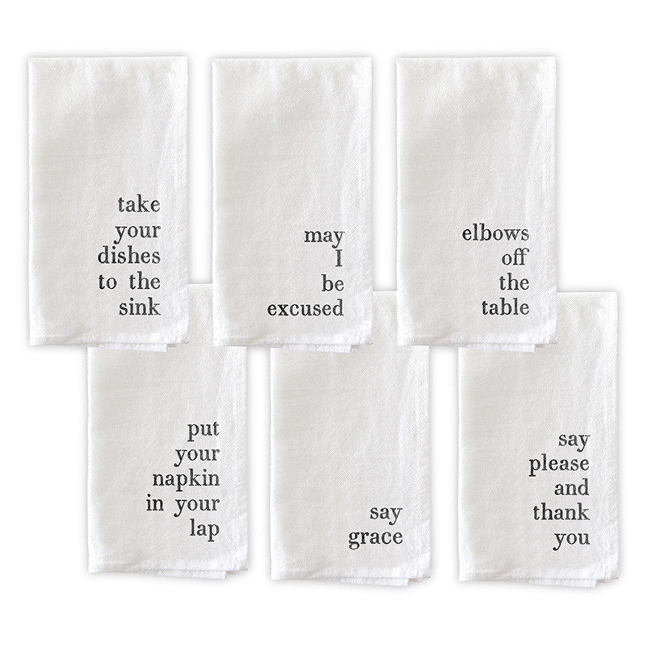 Face to Face Dinner Napkins Set - Mind Your Manners
