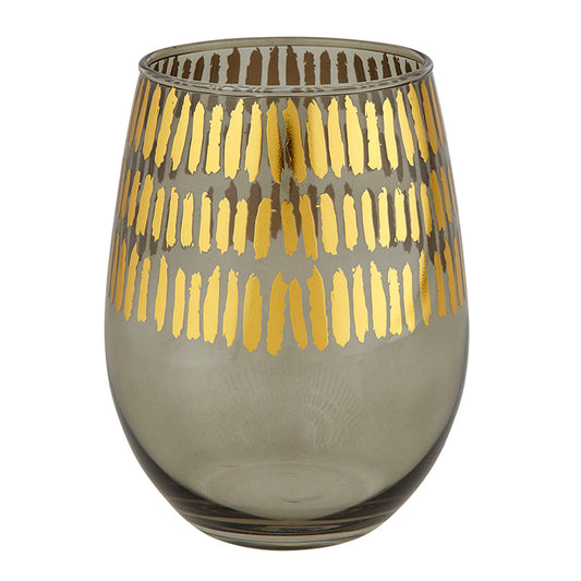 Gold + Grey Stemless Glass