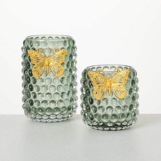 Glass Butterfly Votive Holders