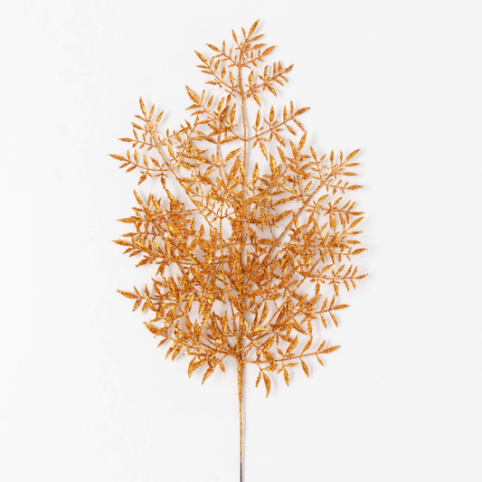 Gold Glitter Leaf Spray