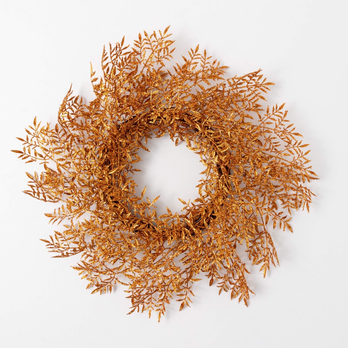 Gold Glitter Leaf Wreath