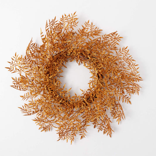 Gold Glitter Leaf Wreath