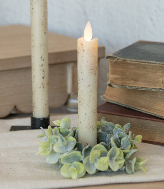 6.75" Linen Taper Timer Candle