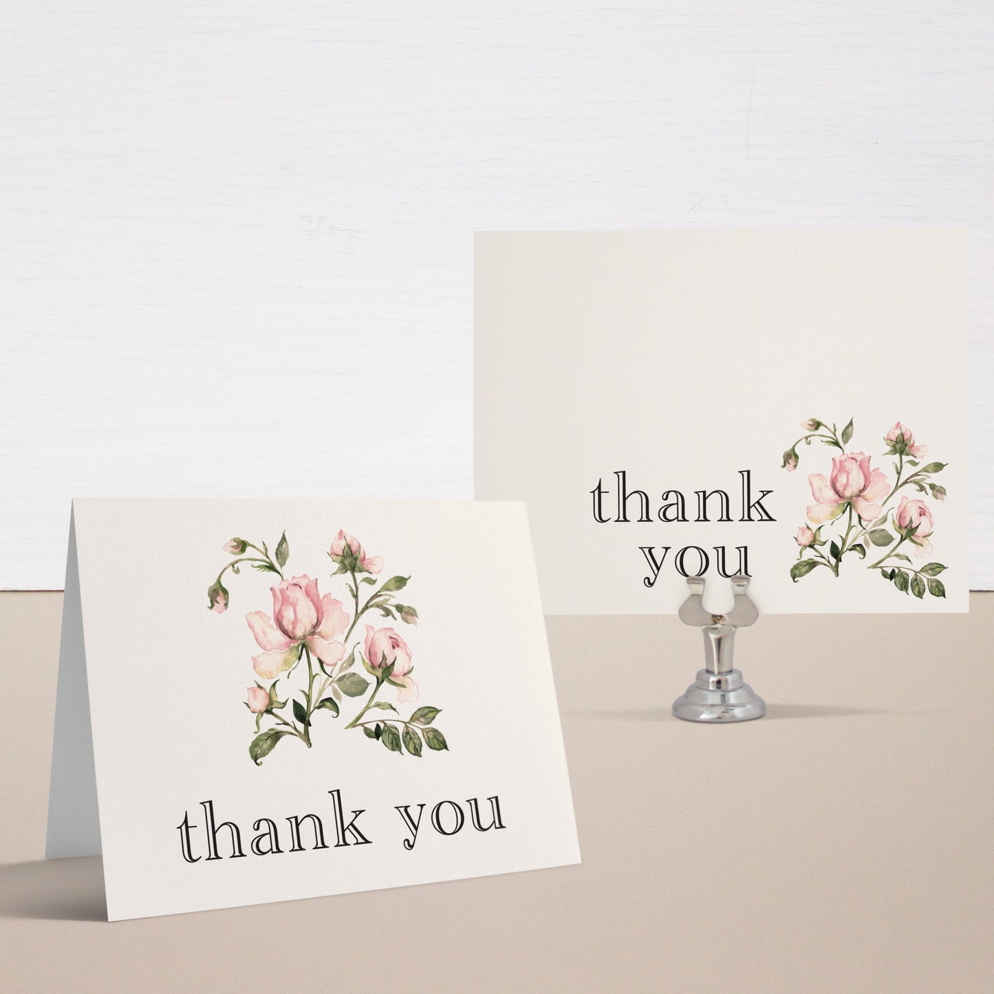 Garden Roses Bridal Shower Thank You Cards