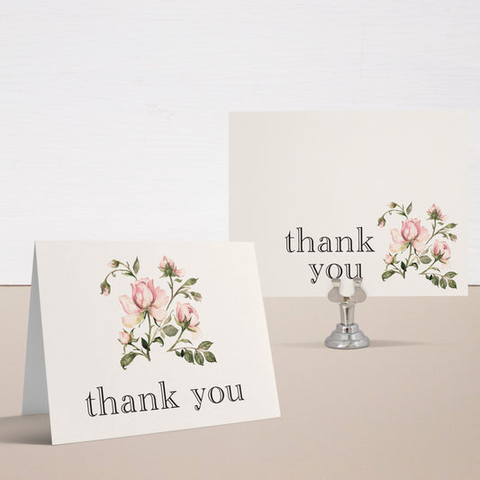 Garden Roses Bridal Shower Thank You Cards