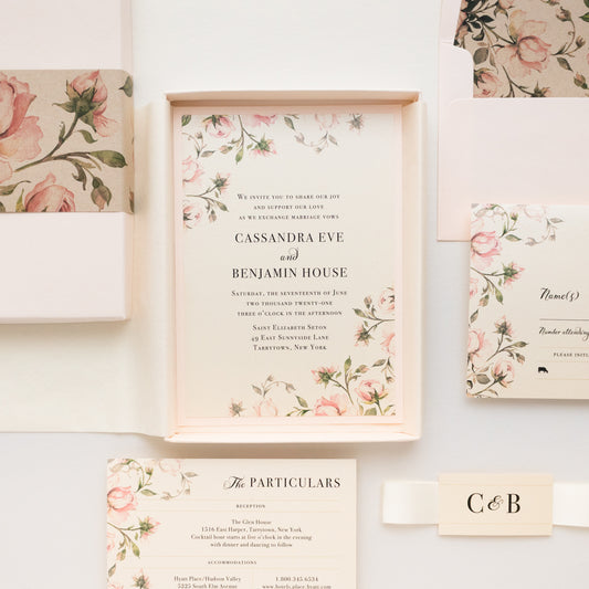 Boxed Garden Roses #2 Wedding Invitations