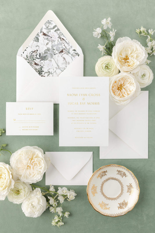 Gold Wedding Invitations | The Naomi