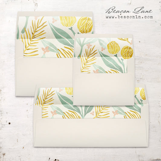 Golden Leaves Envelope Liners