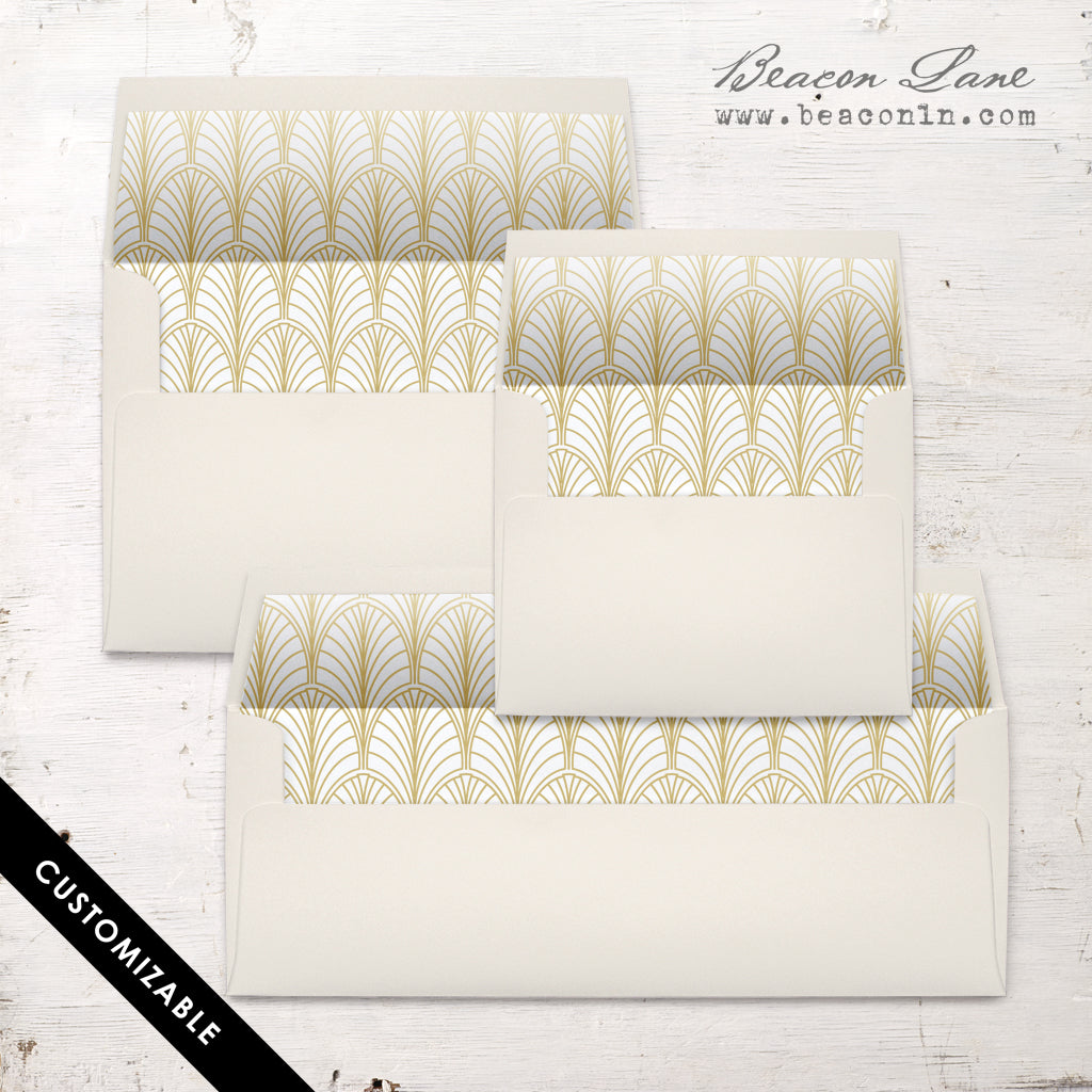 Gold Leaves Envelope Liners