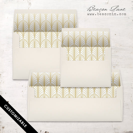 Gold Leaves Envelope Liners