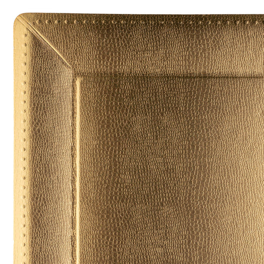 Gold Square Edge Beaded Disposable Paper Charger Plates (13")