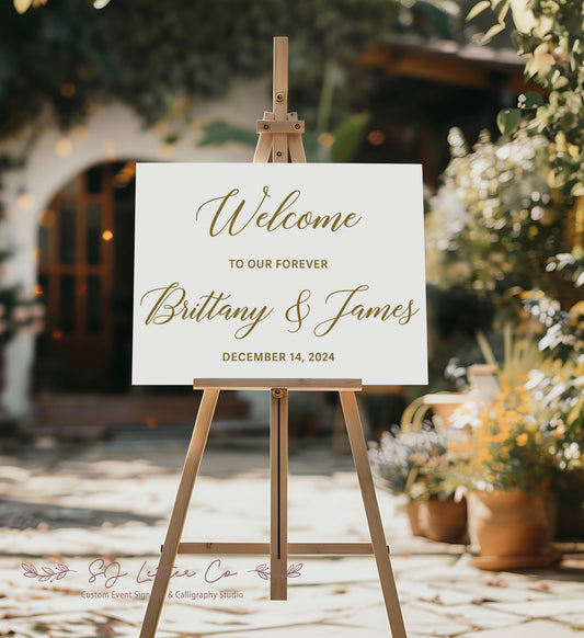 White Acrylic Wedding Welcome...