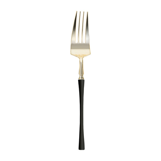 Gold with Black Handle Moderno Disposable Plastic Dinner Forks
