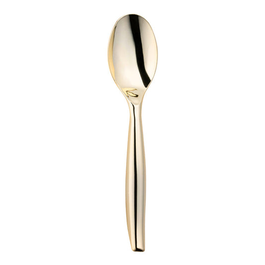 Gold Disposable Plastic Serving Spoons