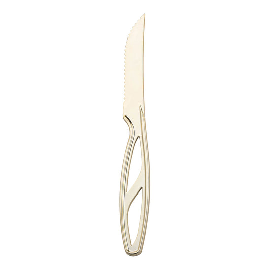 Gold Disposable Plastic Steak Knives