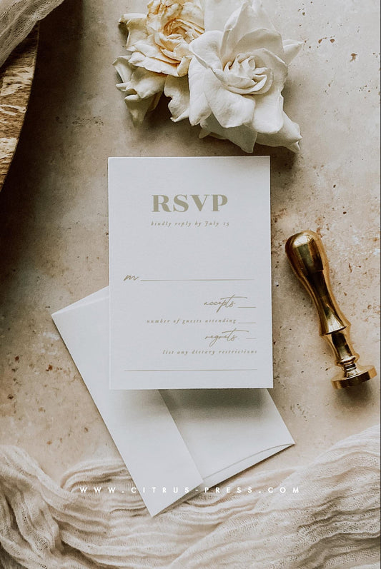 Minimal Wedding Invitation RSVP Card | Marisol