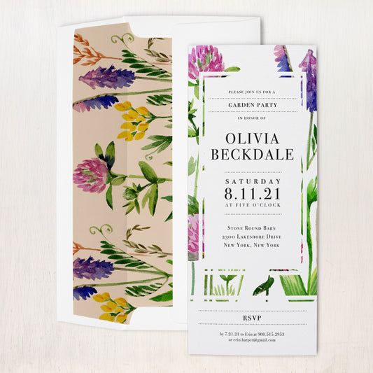 Green Garden Party Invitations