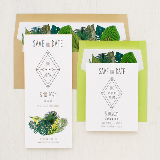 Green Leaf Save The Dates