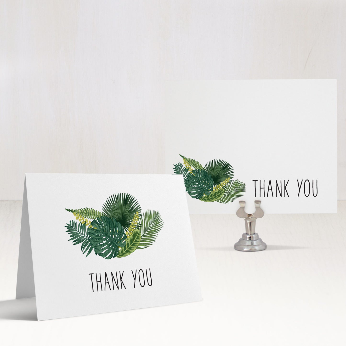 Green Leaf Thank You Cards