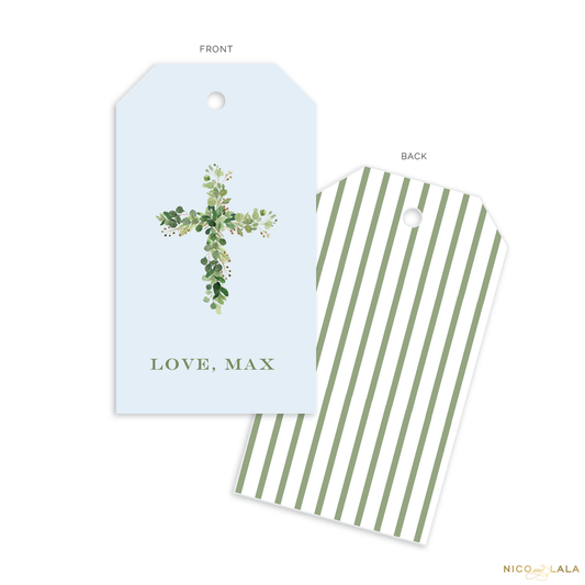 Greenery Cross Gift Tags