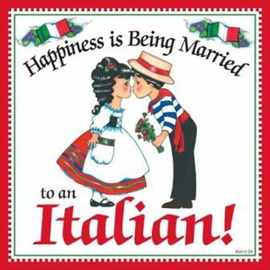 Happiness Married to Italian Magnet Wedding Gift
