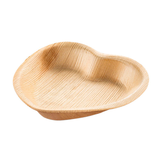 Heart Natural Palm Leaf Eco-Friendly Disposable Appetizer/Salad Plates (6")