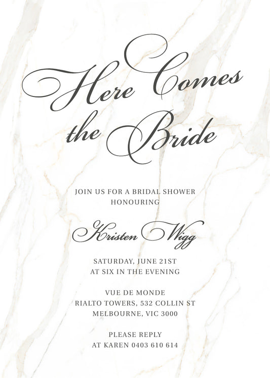 Here Comes The BrideBridal Shower Invitation by Phabo R.