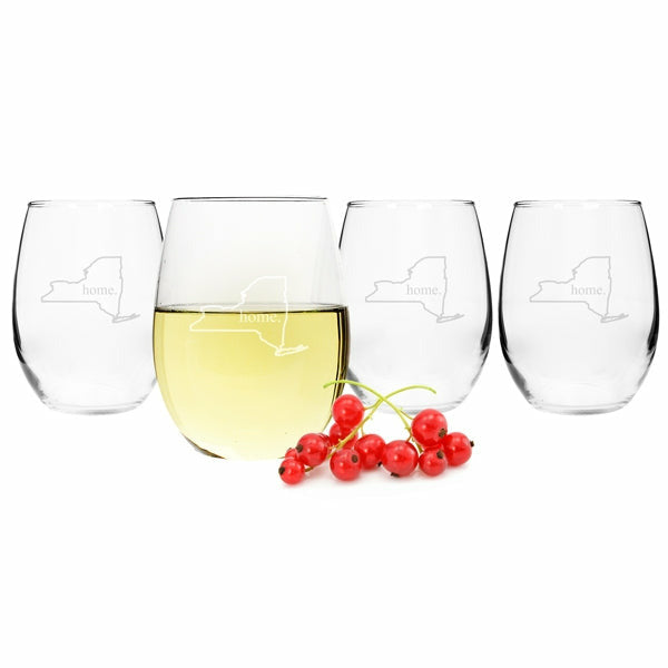 Home State Stemless Wine Glasses (Set of 4)
