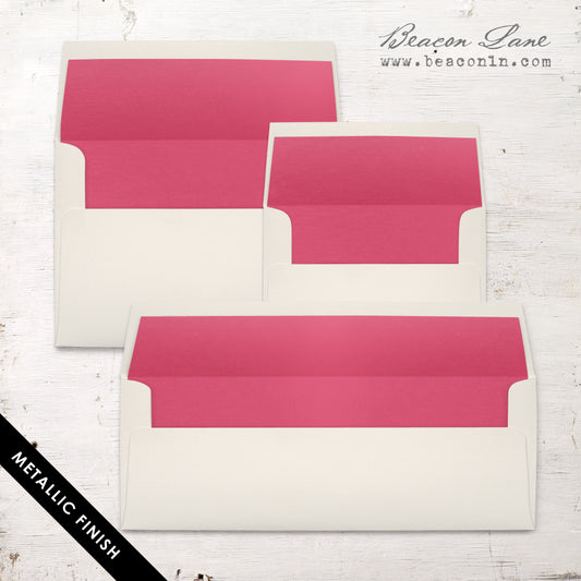 Hot Pink Metallic Envelope Liners