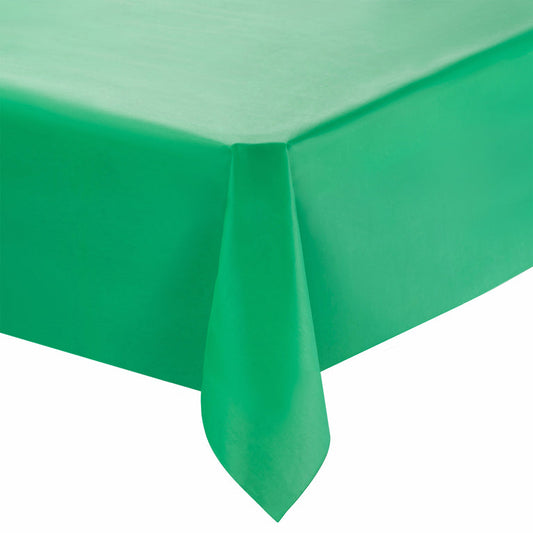 Hunter Green Rectangular Disposable Plastic Tablecloths (54" x 108")