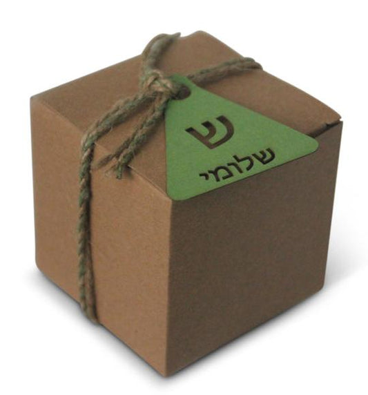 Kraft 3x3 Box With Triangle Tag & Cord