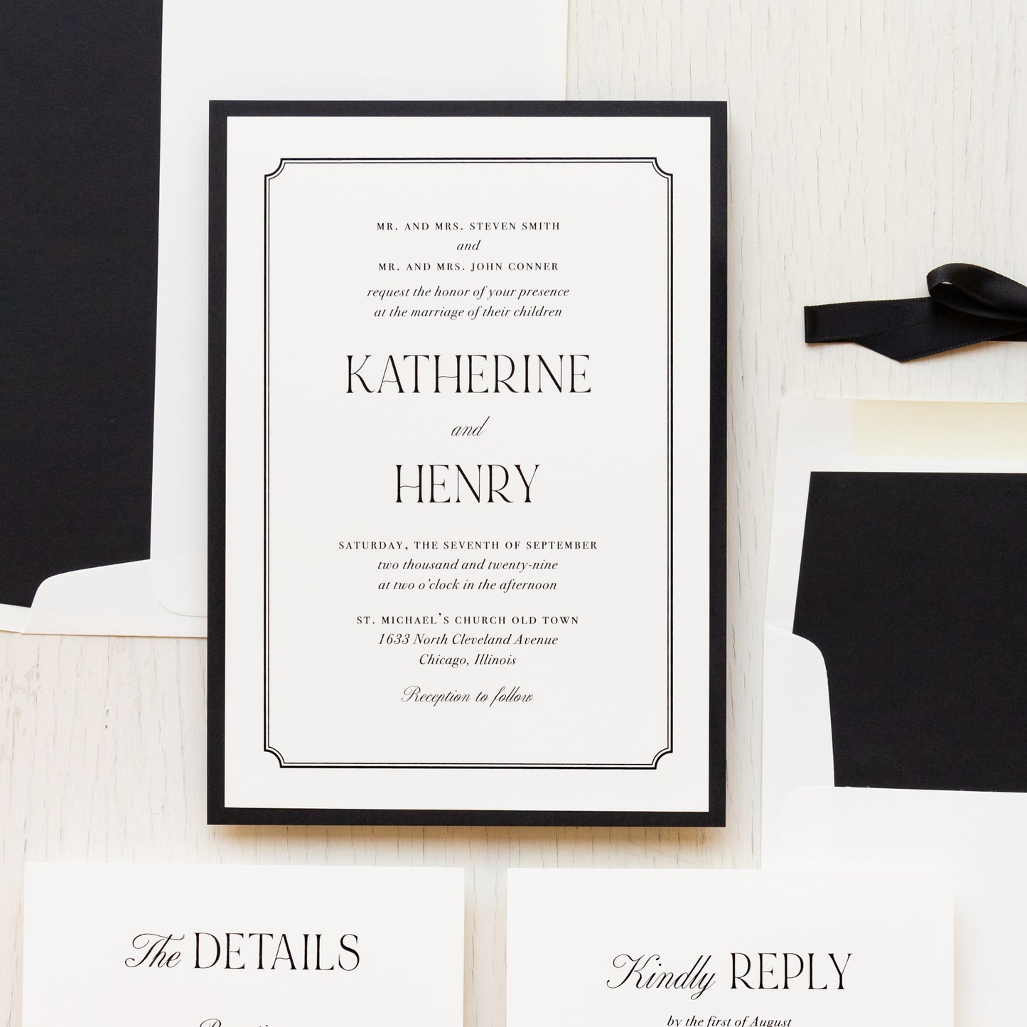 Ivory Formal Wedding Invitations