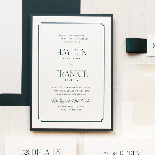 Emerald & Ivory Wedding Invitations