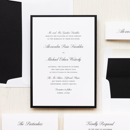 Black & White Formal Wedding Invitations