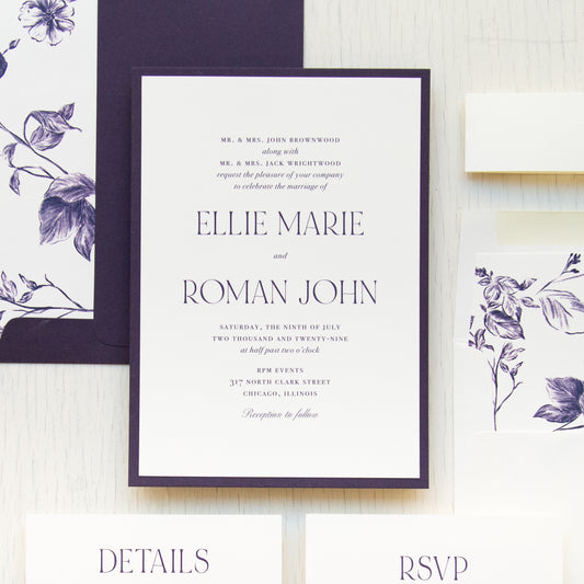 Fields Of Plum Wedding Invitations