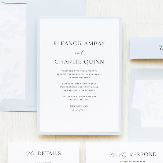 Barely Blue Wedding Invitations