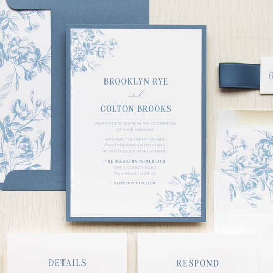 French Blue Wedding Invitations